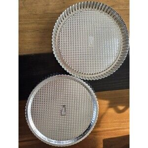 S/2 Vintage Pampered Chef Flan Pan Set, Tart Pastry Baking Tin/Steel